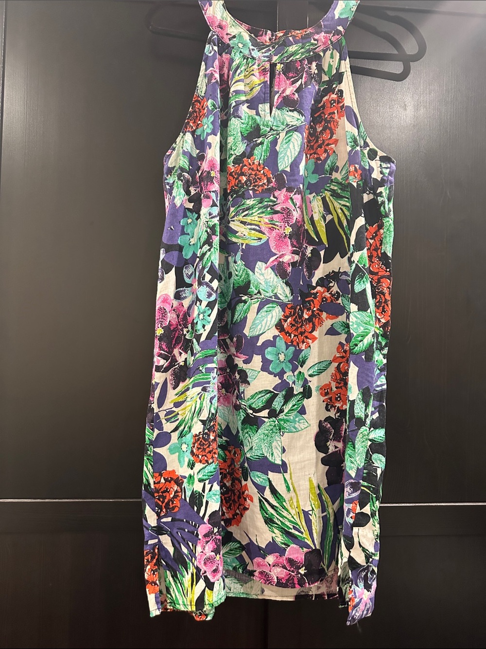 C&C California 100% Linen Halter Sundress - Purple, Green, Red, Pink